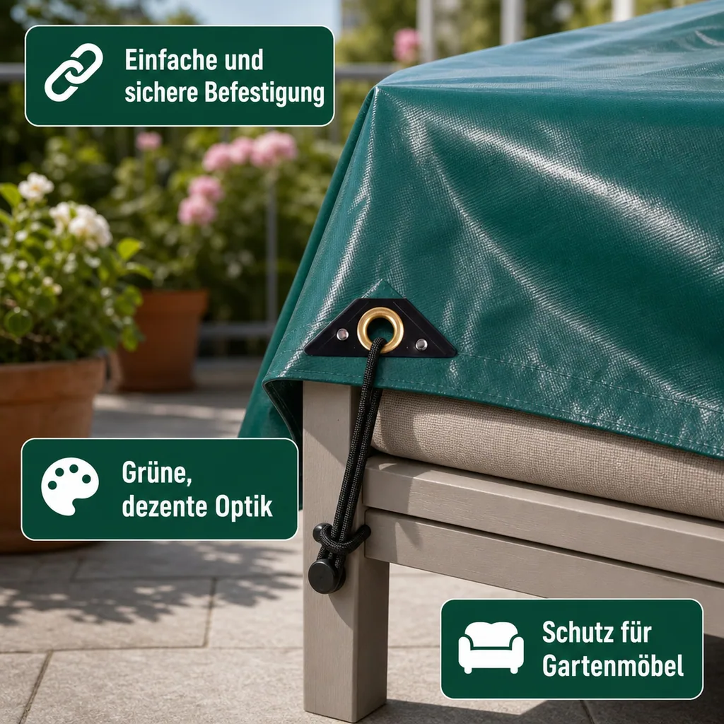 PVC Plane 650g, Abdeckplane 3,5 x 5m (17,5m²), grün, wasserdicht, reißfest
