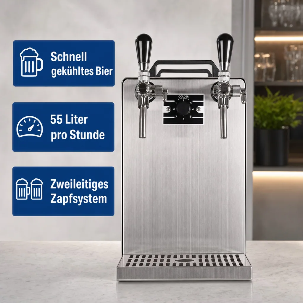 Bierzapfanlage STREAM 50, 2-Leitungs Trockenkühler, 55 l/h