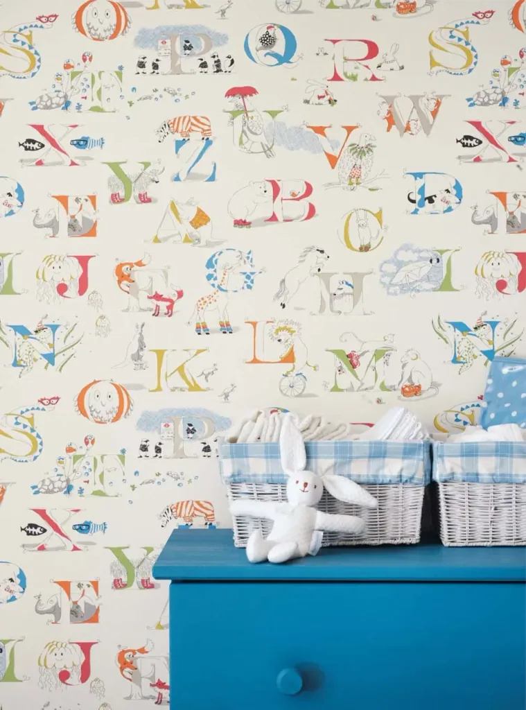 Little Sanderson Abracazoo Tapete Alphabet creme aqua grün blau