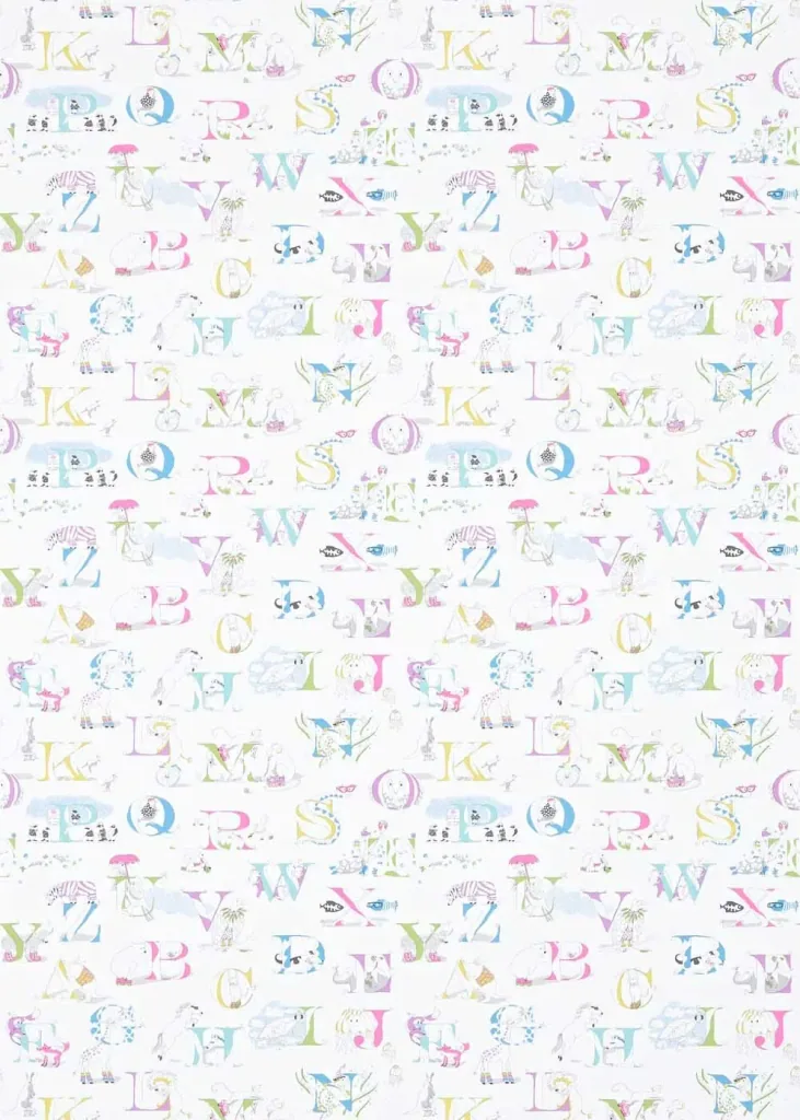 Little Sanderson Abracazoo Tapete Alphabet creme aqua grün blau