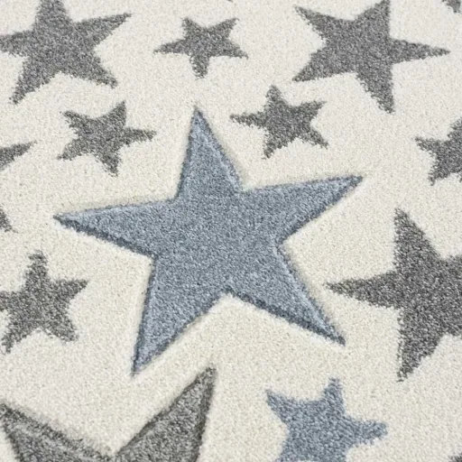 Livone Kinderteppich Stella Sterne blau grau, Teppichgrösse: 160 x 230 cm