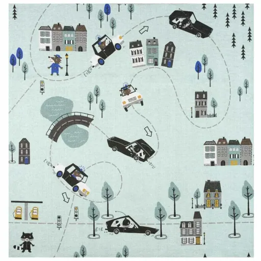 Livone Kinderteppich waschbar Stadt & Autos, Teppichgrösse: 140 x 140 cm