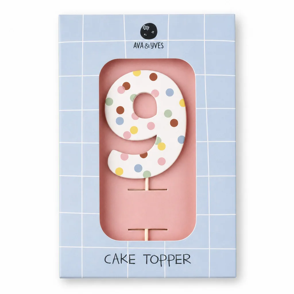 Ava & Yves Cake Topper Zahl "9"