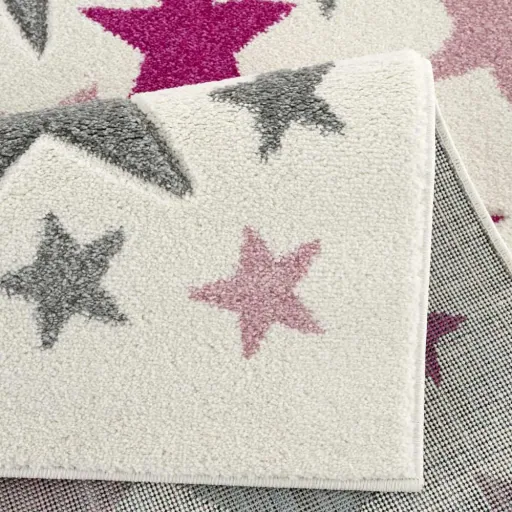 Livone Kinderteppich Stella Sterne rosa grau, Teppichgrösse: 120 x 180 cm