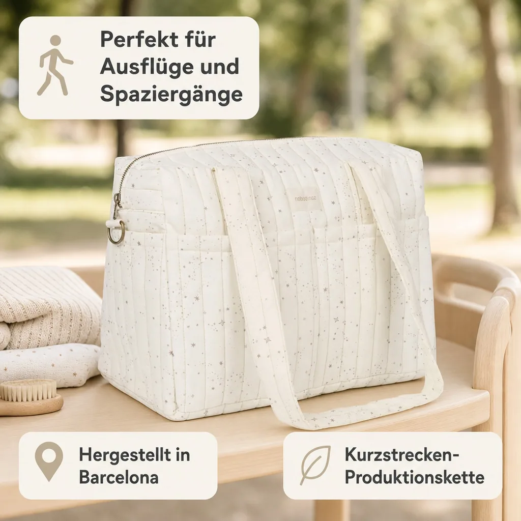 Nobodinoz STORIES Wickeltasche für Kinderwagen, Kinderwagen tasche, 40 x 30 x 25 cm, Farbe: Natürliche Milchstraße