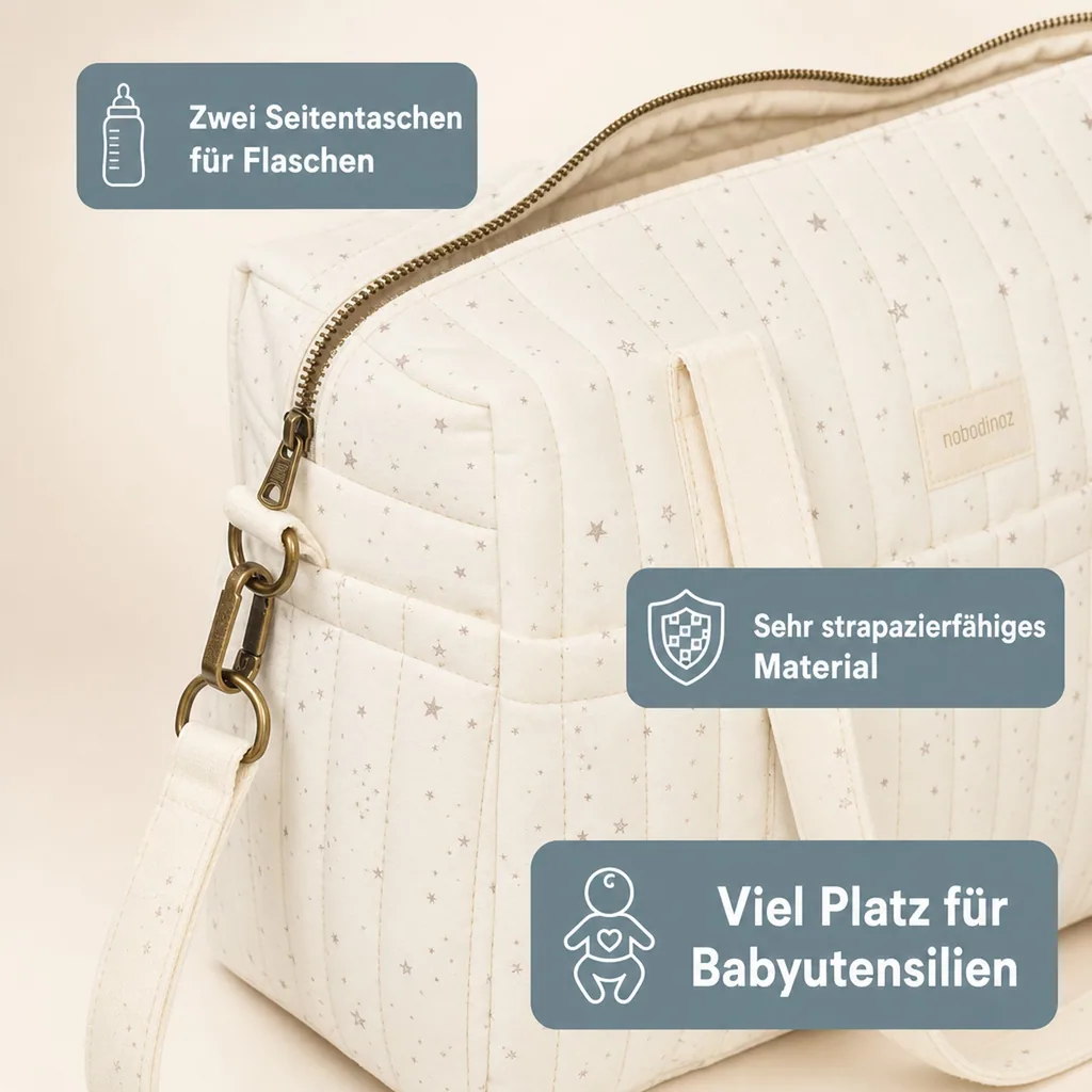 Nobodinoz STORIES Wickeltasche für Kinderwagen, Kinderwagen tasche, 40 x 30 x 25 cm, Farbe: Natürliche Milchstraße