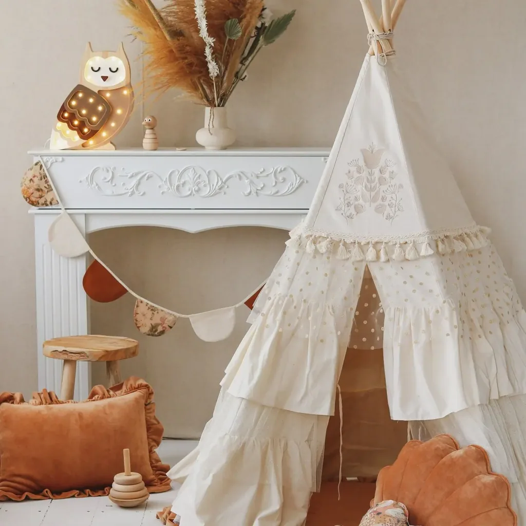 Little Lights Nachtlicht Kinder, Nachtlampe Eule - 100% Kiefernholz natur, Farbe: Ombre braun