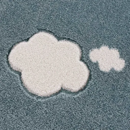 Livone Teppich rund Wolken mint