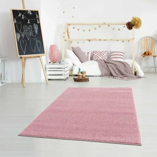 Livone Kinderteppich uni rosa, Teppichgrösse: 160 x 230 cm