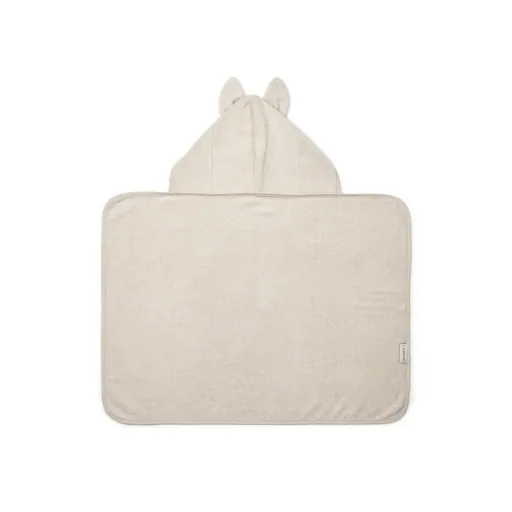 Liewood Baby Kapuzenhandtuch, Babyhandtuch Vilas Hase - Ultra-Weich, Saugfähig, Tierohren, Perfekt nach dem Baden, Farbe: Sandfarben