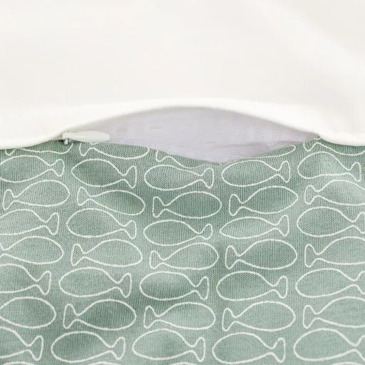 Träumeland Liebmich Baby Schlafsack, Schlummersack, Innenschlafsack - Fische Mint, Grösse: 62/68