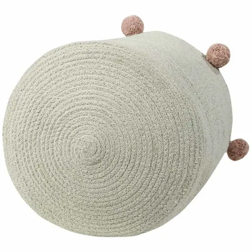 Lorena Canals Aufbewahrungskorb Bubbly natur Pom Poms rosa