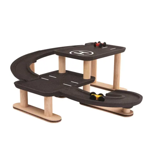 Plan Toys Parkhaus Holz mit schwarz