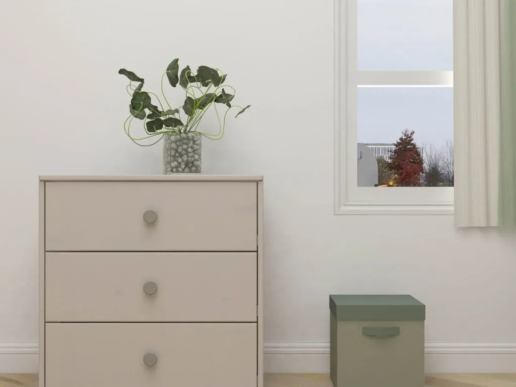Flexa Kommode - Classic, mit 3 Schublade, 72x74,5 cm, Farbe: Grau gekalkt / Grau gekalkt / Naturgrün