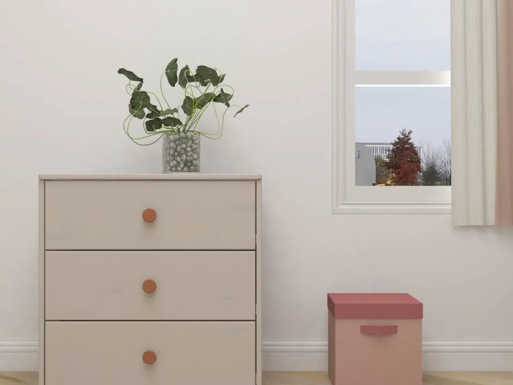 Flexa Kommode - Classic, mit 3 Schublade, 72x74,5 cm, Farbe: Grau gekalkt / Grau gekalkt / Rouge