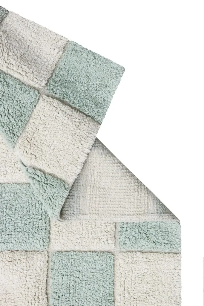 Lorena Canals Waschbarer Teppich in der Küche - Tiles, Dark grey, Farbe: Blue Sage