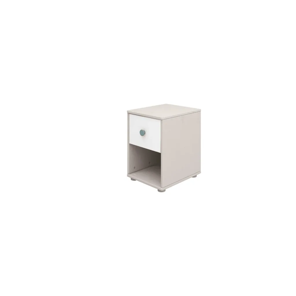 Flexa Kommode - Classic, mit 1 Schublade, 36x51,8 cm, Farbe: Grau gekalkt / Weiß / Türkis