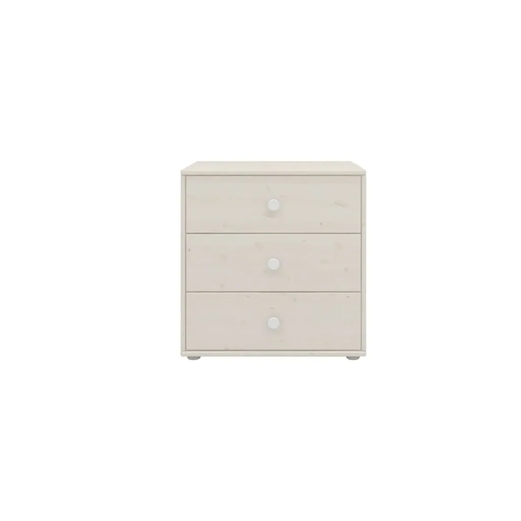 Flexa Kommode - Classic, mit 3 Schublade, 72x74,5 cm, Farbe: Weiß gekalkt / Weiß gekalkt / Weiß