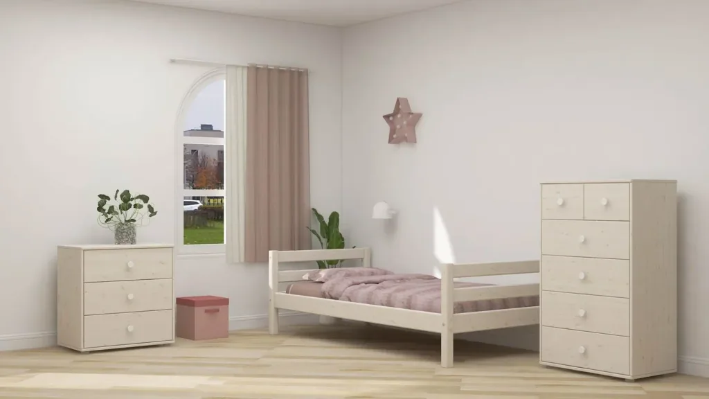 Flexa Kommode - Classic, mit 3 Schublade, 72x74,5 cm, Farbe: Weiß gekalkt / Weiß gekalkt / Weiß