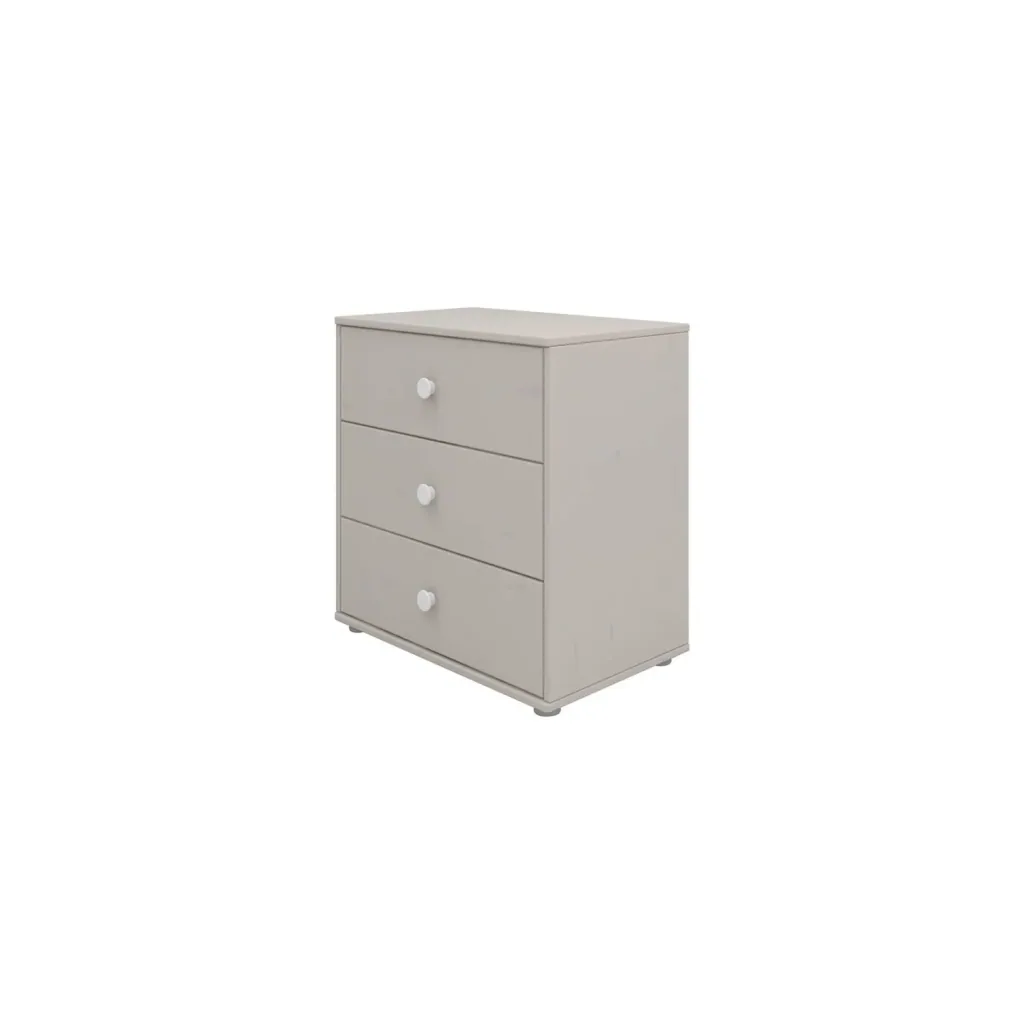 Flexa Kommode - Classic, mit 3 Schublade, 72x74,5 cm, Farbe: Grau gekalkt / Grau gekalkt / Weiß