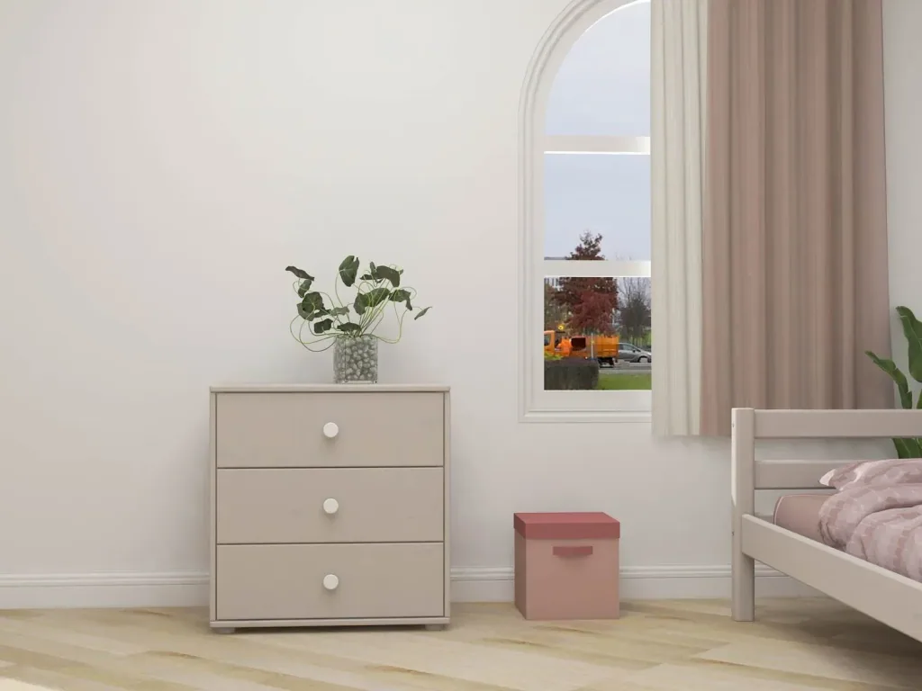 Flexa Kommode - Classic, mit 3 Schublade, 72x74,5 cm, Farbe: Grau gekalkt / Grau gekalkt / Weiß
