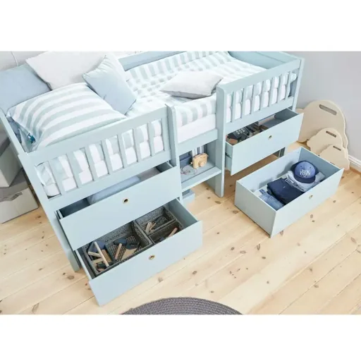 Flexa Schubladenbett "Freja" blau