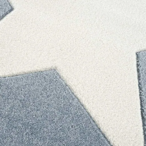 Livone Teppich Stern weiss auf blau rund, Teppichgrösse: Ø 133 cm