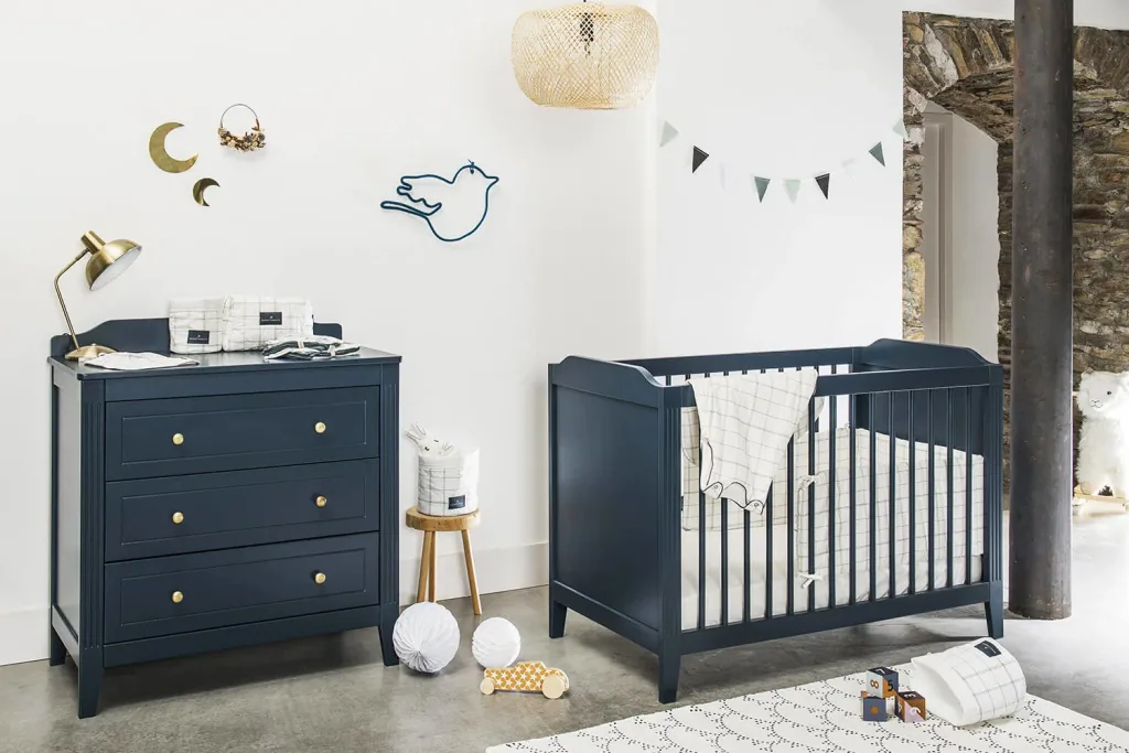 Maison Charlotte Babybett  umbaubar Opera 70 x 140 cm dunkelblau