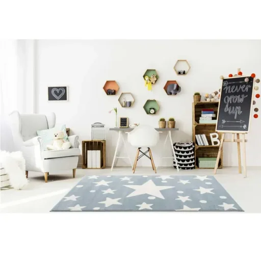 Livone Teppich Estrella Stern & Konfetti blau, Teppichgrösse: 120 x 180 cm