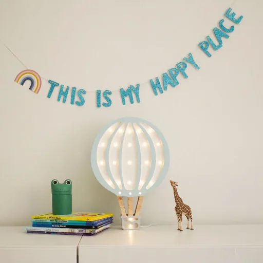 little lights Led Deko Kinderlampe Heissluftballon hellblau