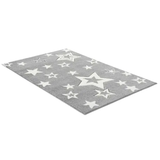 Livone Kinderteppich Galaxy Sterne grau, Teppichgrösse: 120 x 180 cm