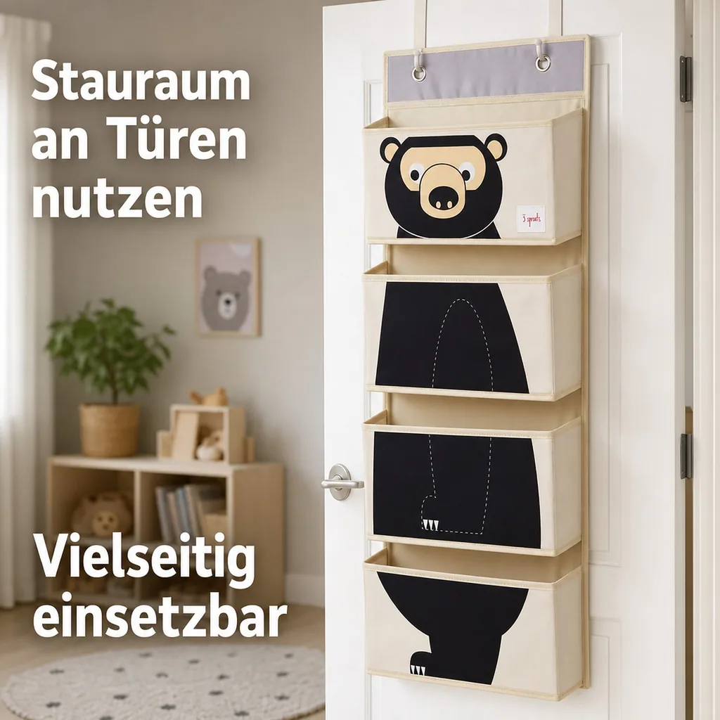 3 Sprouts Wandaufbewahrung Utensilo Bär