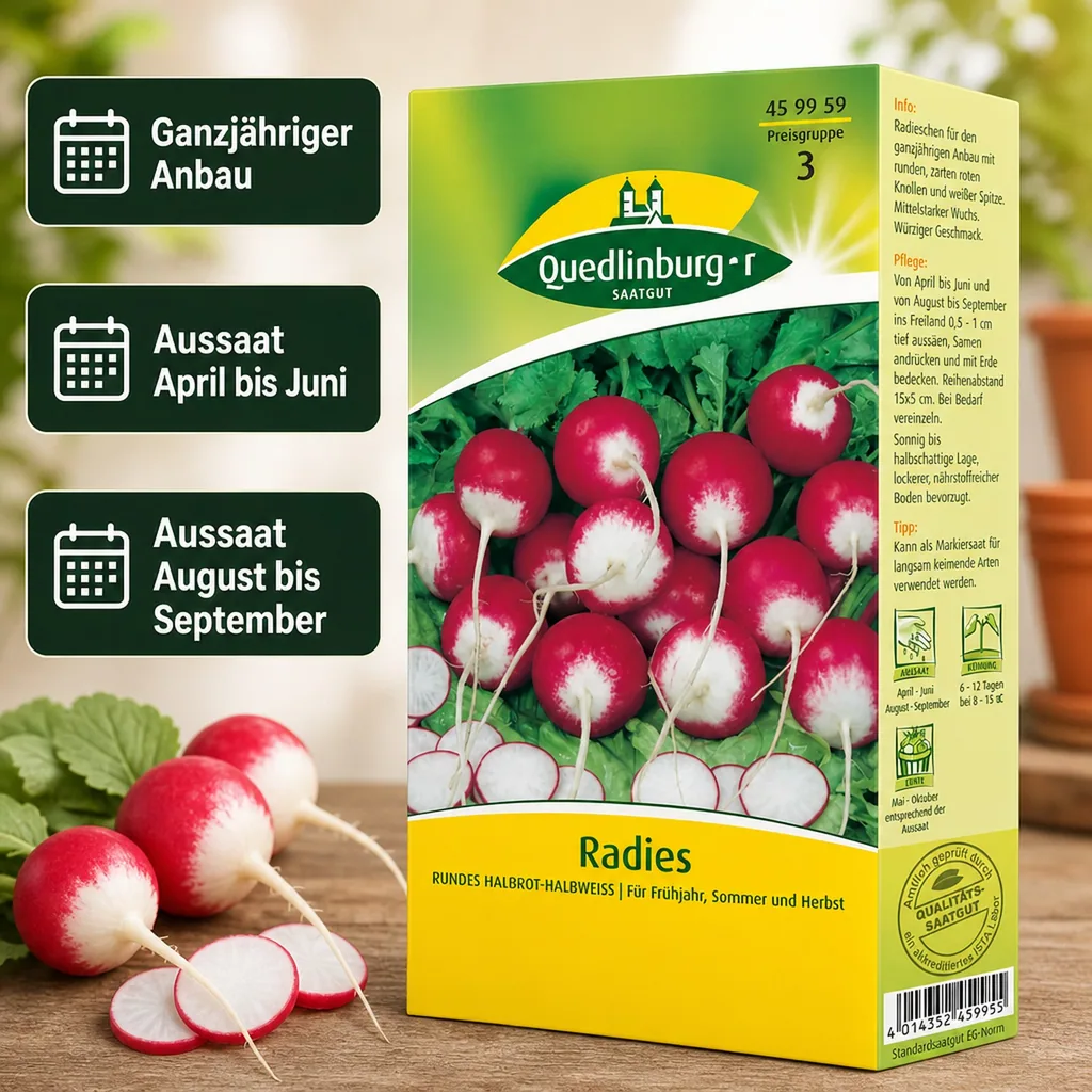 Radies, Rundes, halbrot-halbweiß