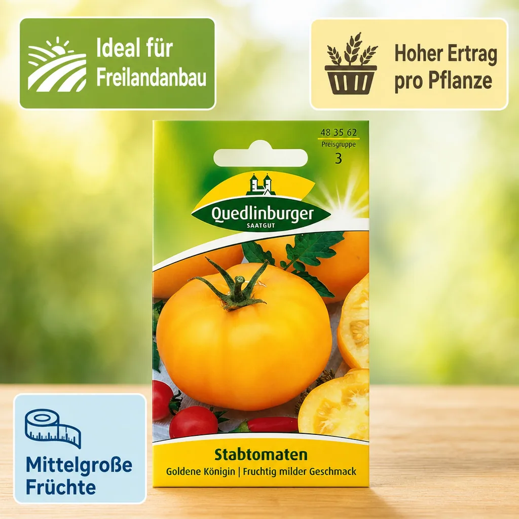 Tomatensamen, Goldene Königin, Stabtomate, gelbe Tomaten kaufen
