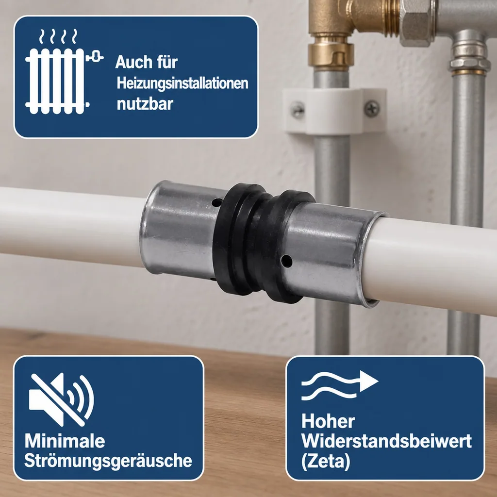 Pressfitting Kupplung, 26x3 mm, PPSU, DVGW zertifiziert