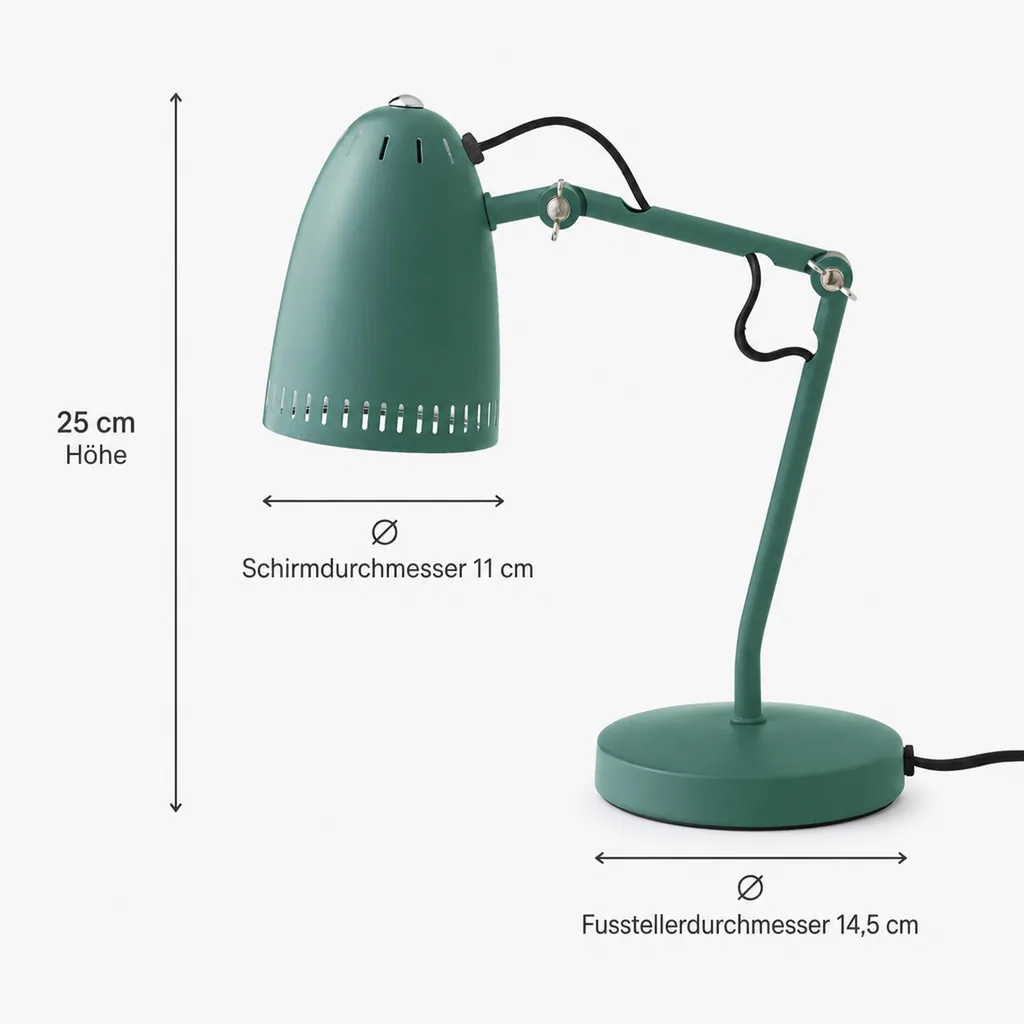 Superliving Schreibtischlampe "Dynamo 345" matt dunkel mint