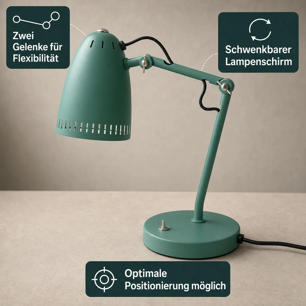 Superliving Schreibtischlampe "Dynamo 345" matt dunkel mint