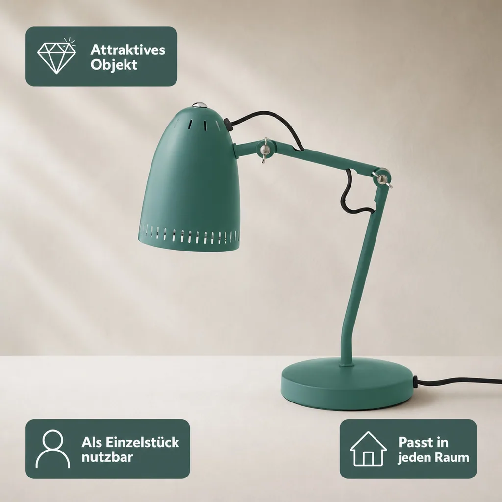 Superliving Schreibtischlampe "Dynamo 345" matt dunkel mint