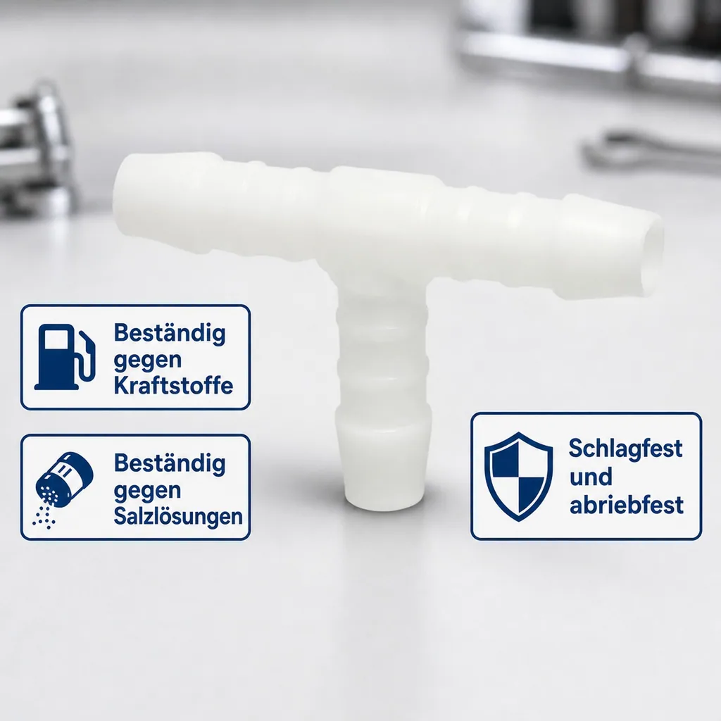 Schlauchverbinder 10mm, T-Stück, Kunststoffverbinder