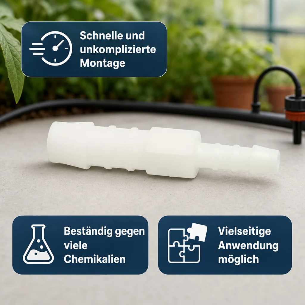 Schlauchverbinder Kunststoff, reduziert 4 mm x 3 mm