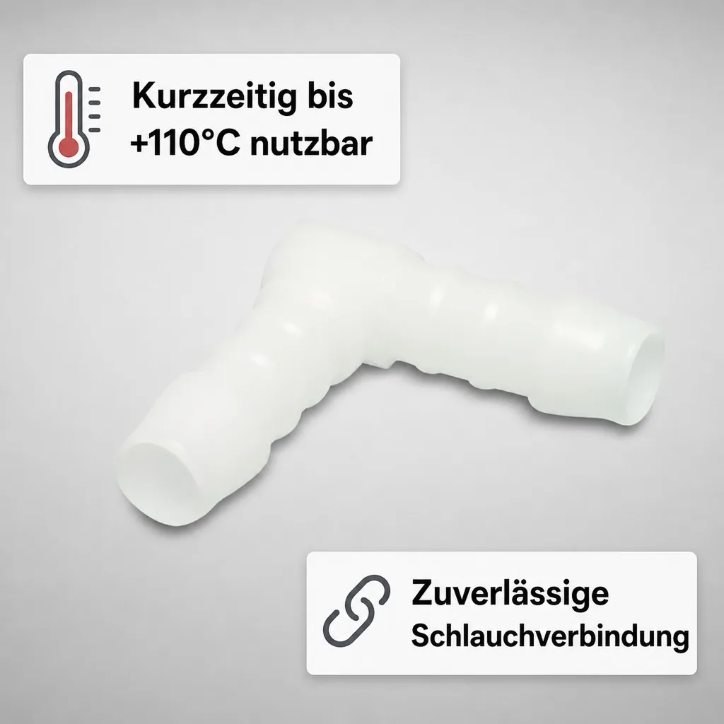 Schlauchverbinder Kunststoff Winkel 90° 14 mm