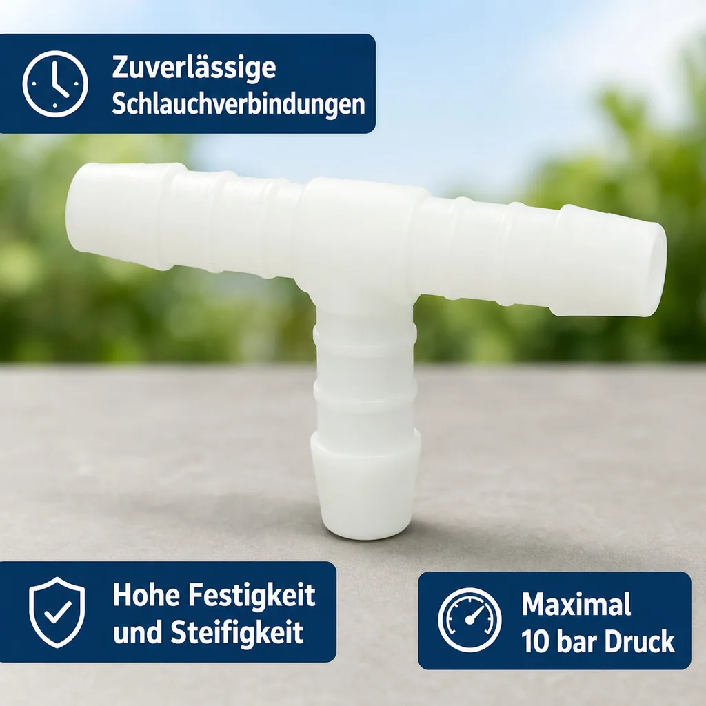 Schlauchverbinder 19mm, T-Stück, Kunststoff, Schlauchkupplung