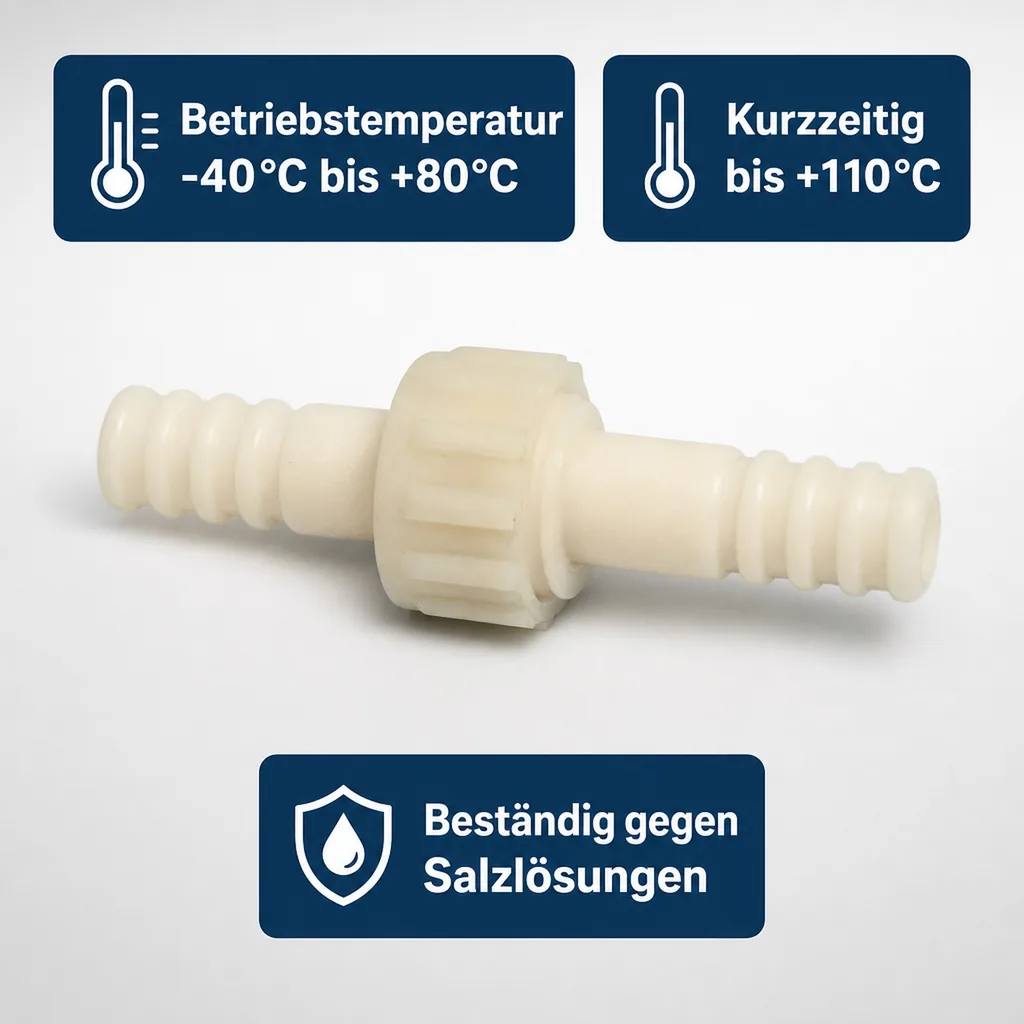 Schlauchverbinder Kunststoff 3/3 Kupplung Tülle 40 mm