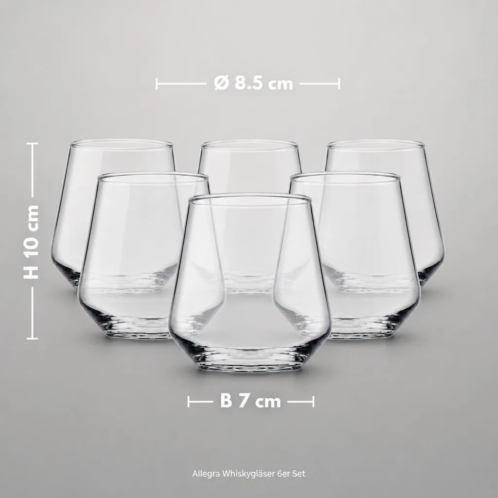 Whiskygläser, Whiskybecher - 6er Set - Allegra, 345ml