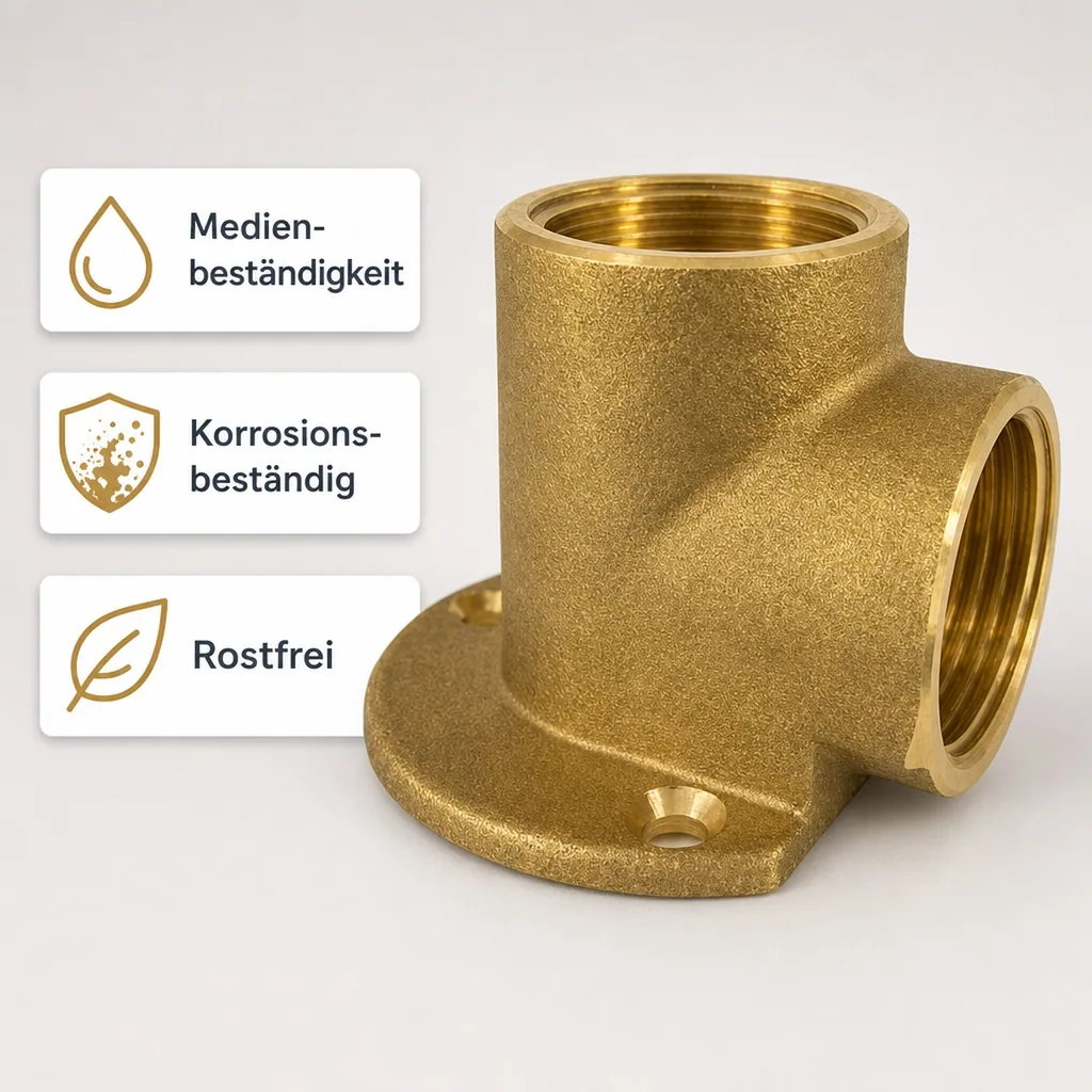 Messingfitting, Wandscheibe, Gewindefitting, 3/4" IG x 3/4" IG