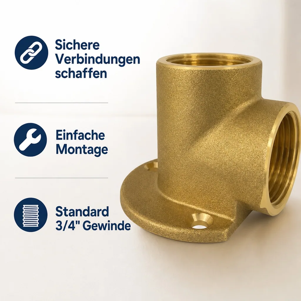 Messingfitting, Wandscheibe, Gewindefitting, 3/4" IG x 3/4" IG
