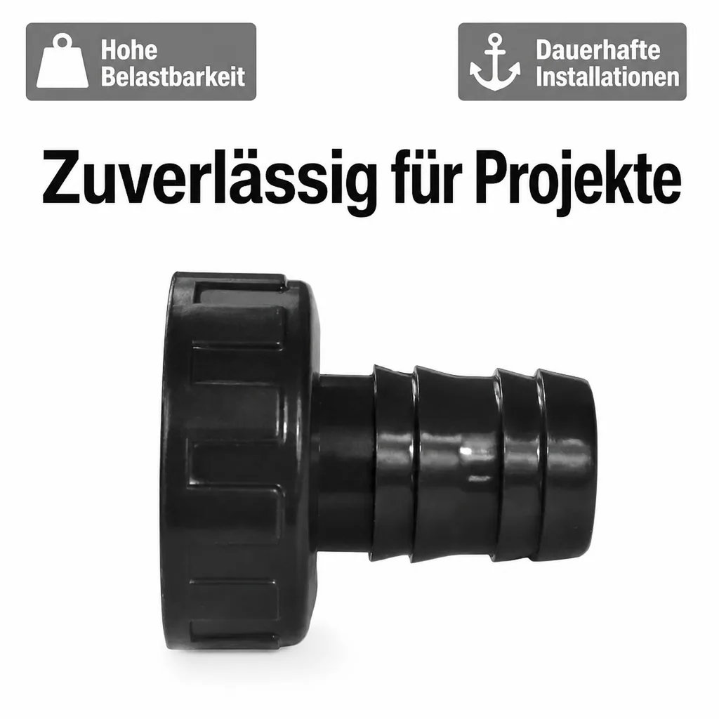 Schlauchtülle mit Überwurfmutter, PVC Schlauchtülle 3/4 Zoll, 20 mm