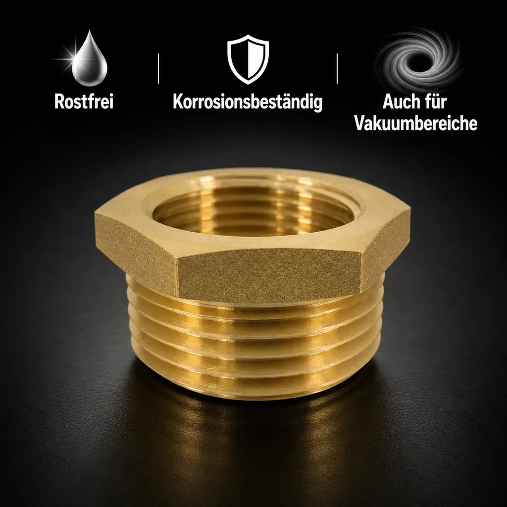 Gewindefitting Messing Reduzierstück 1 1/4" AG x 1/2" IG