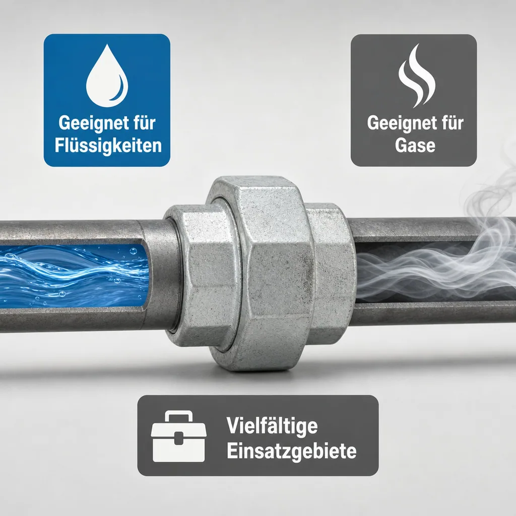 Gewindefitting Temperguss Verschraubung Typ Flach 3/4" IG x 3/4" IG