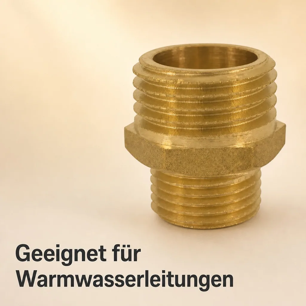 Doppelnippel reduziert, Gewindefitting Messing, 2" AG x 1 1/4" AG
